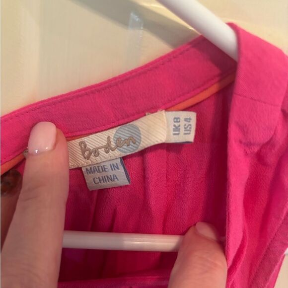 Boden Pink Ruched Tank Top with Back Tie Detail - Picture 3 of 4
